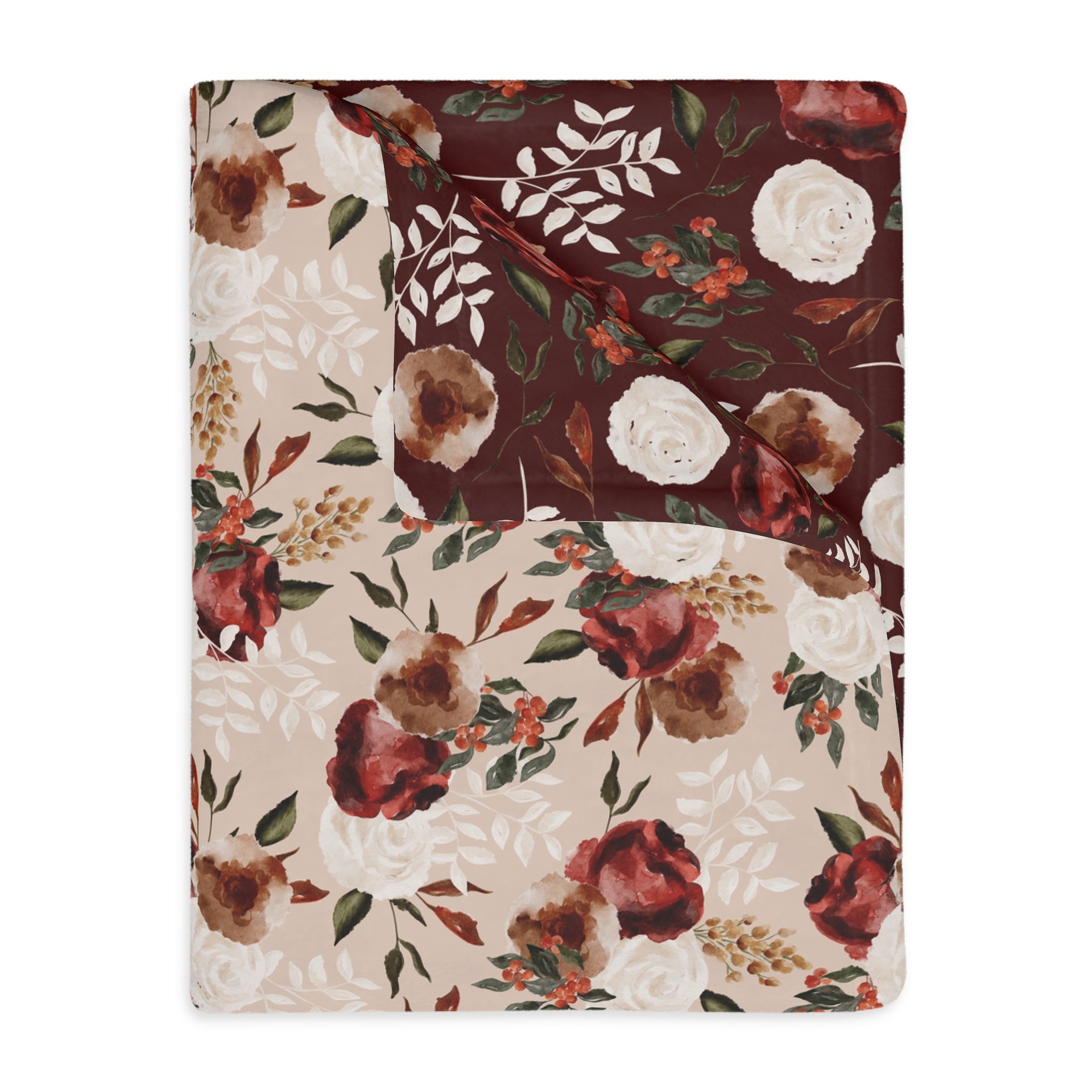Maple Mosaic Floral | Reversible Throw Blanket